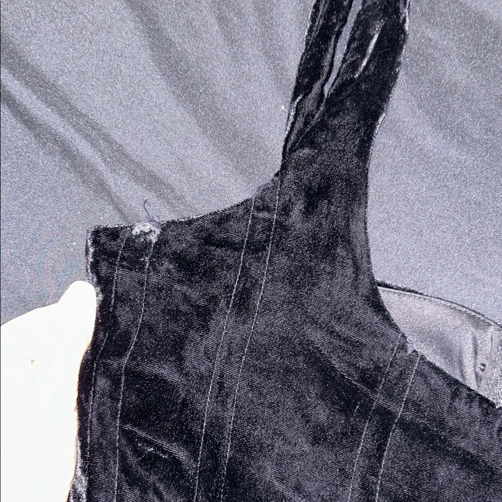 With Jean Cindy Corset Black Velvet Top Women’s Small - Picture 3 of 5